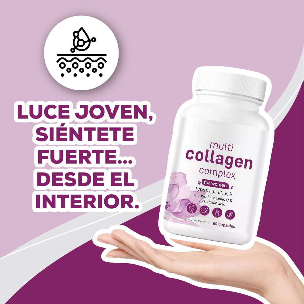 Multi Collagen Complex - Colágeno + Biotina + Vitamina C + Ácido Hialurónico