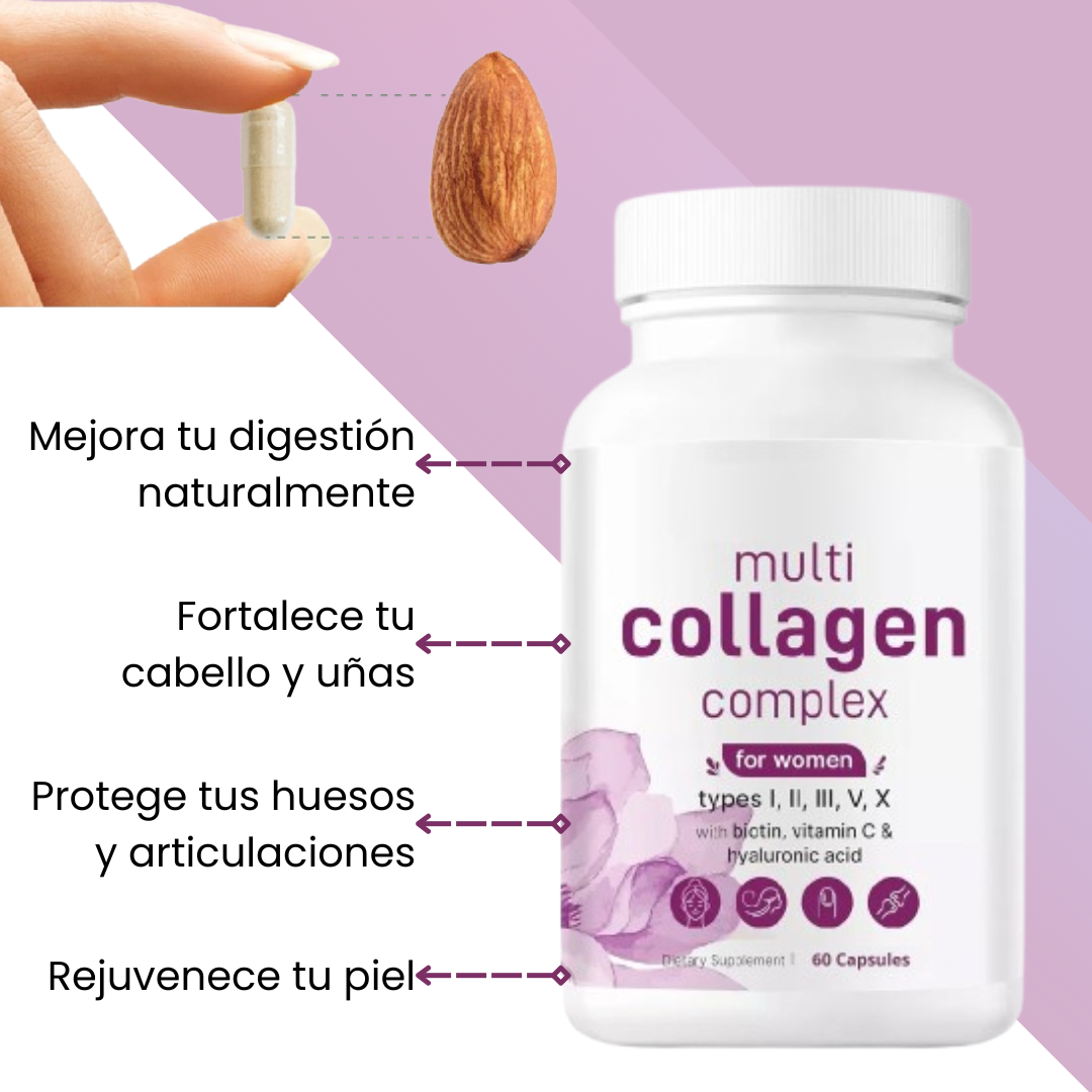 Multi Collagen Complex - Colágeno + Biotina + Vitamina C + Ácido Hialurónico