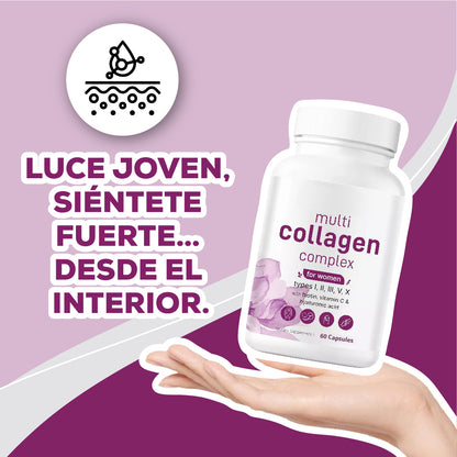 Multi Collagen Complex - Colágeno + Biotina + Vitamina C + Ácido Hialurónico